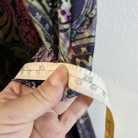 Natori Slip Dress Chemise Spaghetti Straps Purple Paisley Y2K Gyaru Midi Sz M - Picture 8 of 9